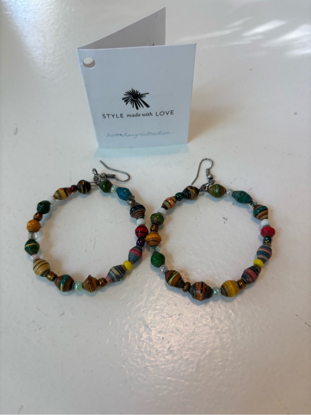 Noonday Collection Multicolor Beaded Hoop Earrings